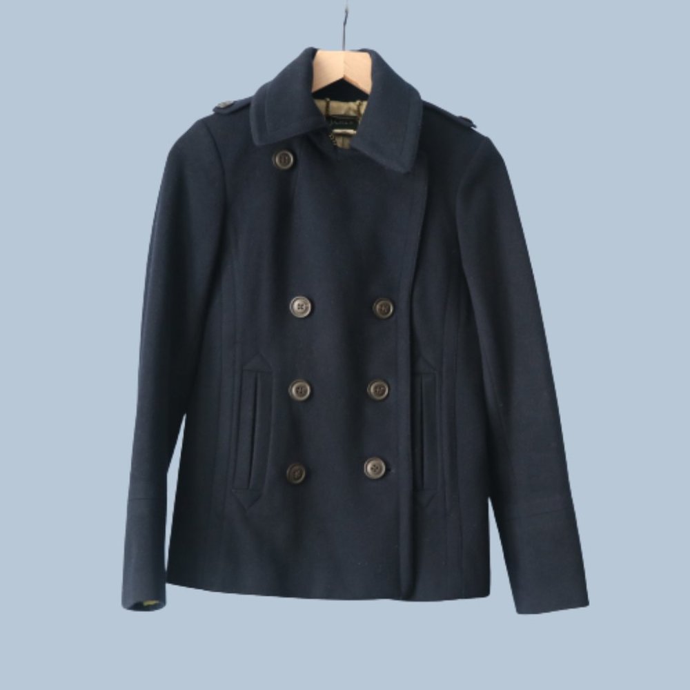 JCrew Classic Wool Black S Womens PeaCoat Jacket